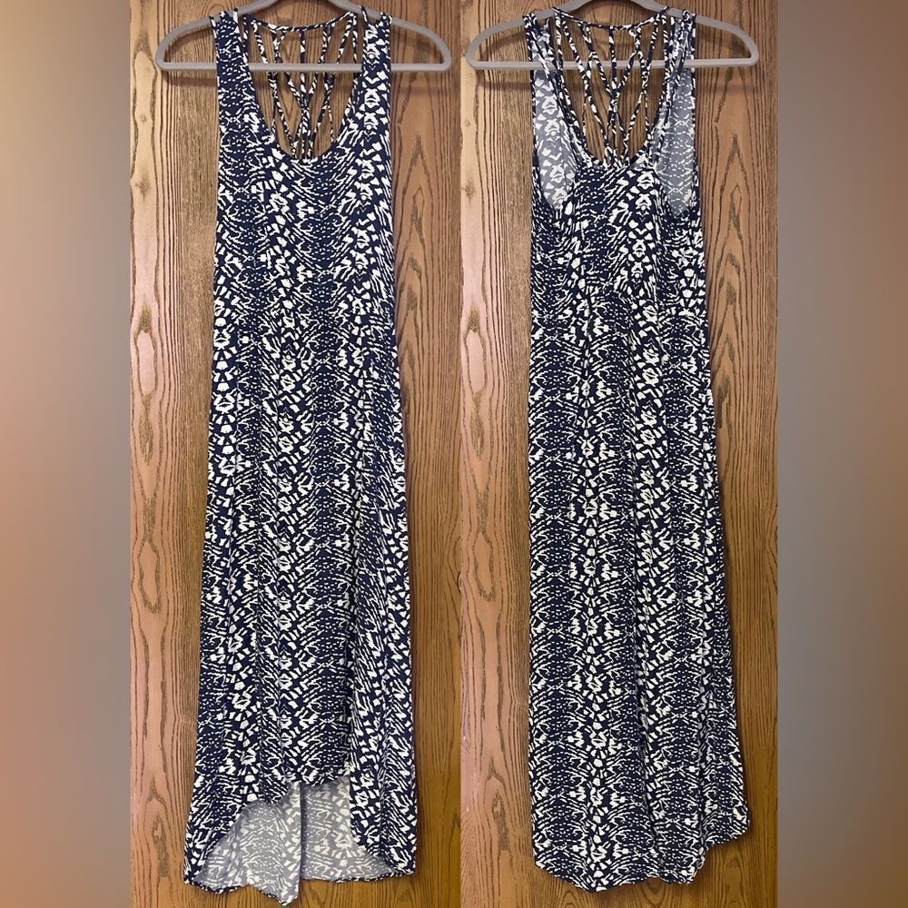 Bobeau Boho High Low Hem Summer Maxi Dress A-Line Scoop Neck XS